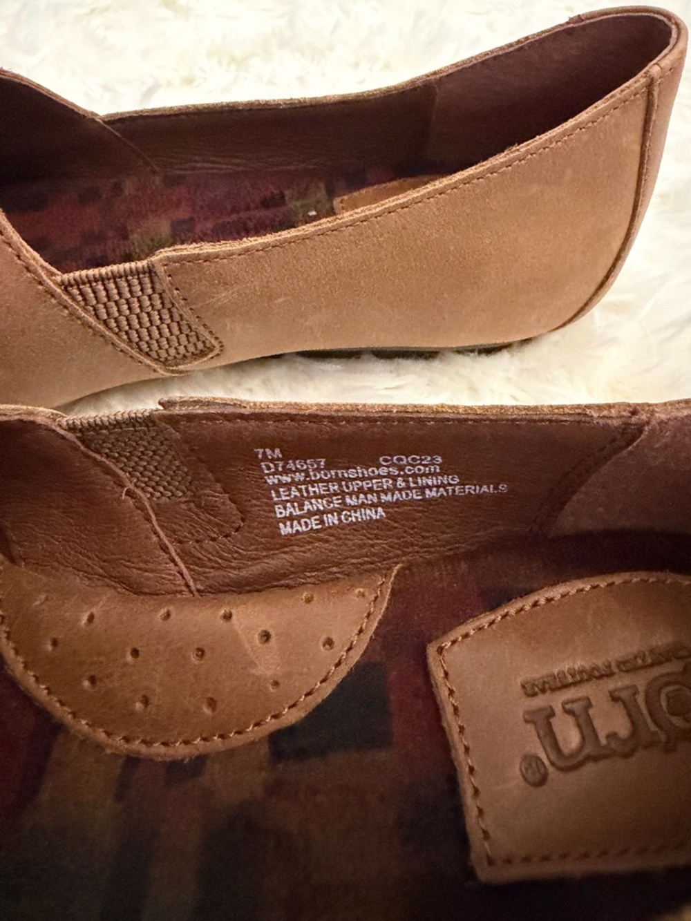 Born Sebra Leather Slip-On Loafers | Tan Brown Comfort Flats | Casual - Picture 5 of 14